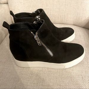 Steve Madden suede hidden wedge sneaker bootie